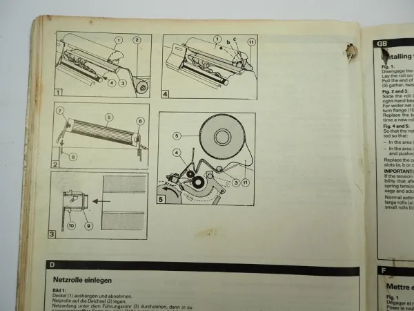 Deutz Fahr GP2.30 GP2.50 OC Rundballenpresse Betriebsanleitung Bedienung 1992