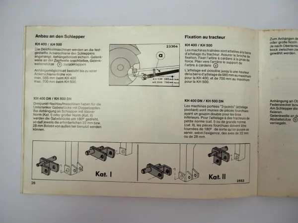 Deutz Fahr KH 400 500 DN Kreiselheuer Betriebsanleitung 1980