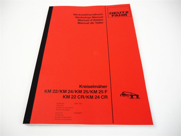 Deutz Fahr KM 22 24 22CR 24CR 25 25F Kreiselmäher Werkstatthandbuch 1983