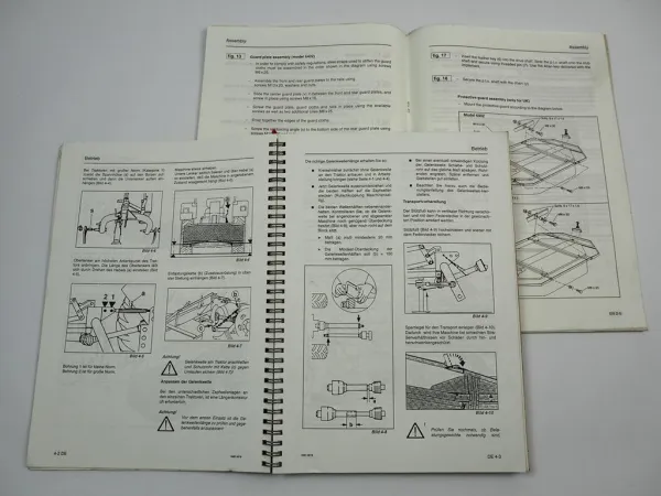 Deutz Fahr KM22 KM24 Kreiselmäher Betriebsanleitung Montageanleitung 1995