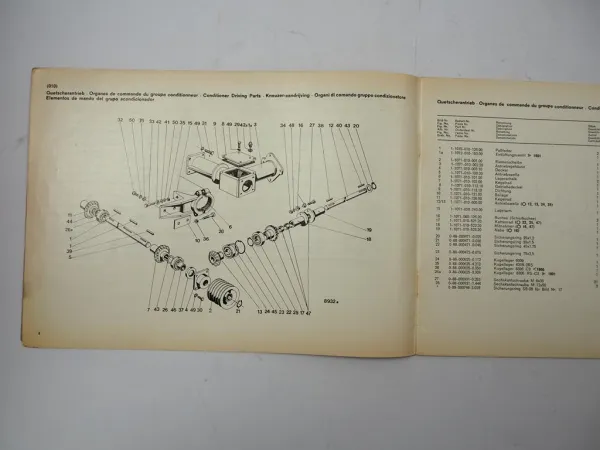 Deutz Fahr KM22C Kreiselmäher mit Quetscher Ersatzteilliste Parts List 1977