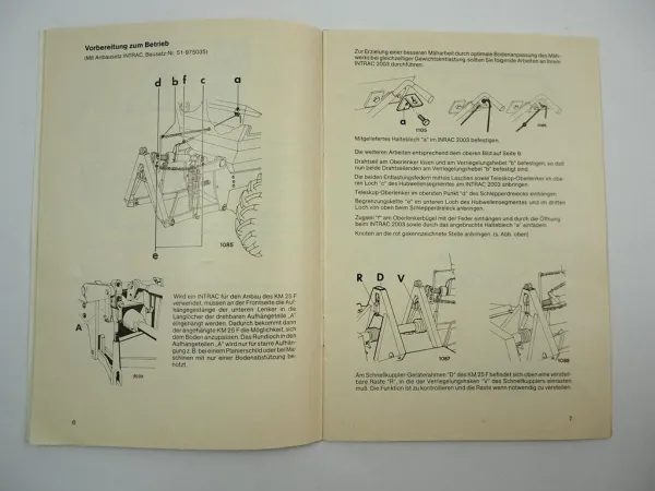 Deutz Fahr KM25F Kreiselmäher für Intrac Betriebsanleitung 1984