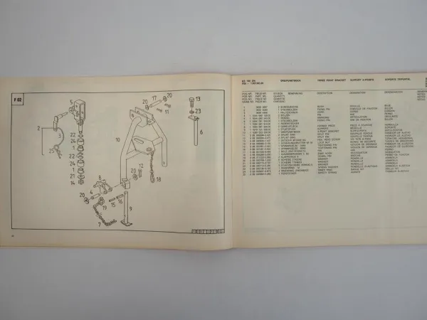 Deutz Fahr KS100 KS100DN Kreiselschwader Ersatzteilliste Spare Parts List 1985