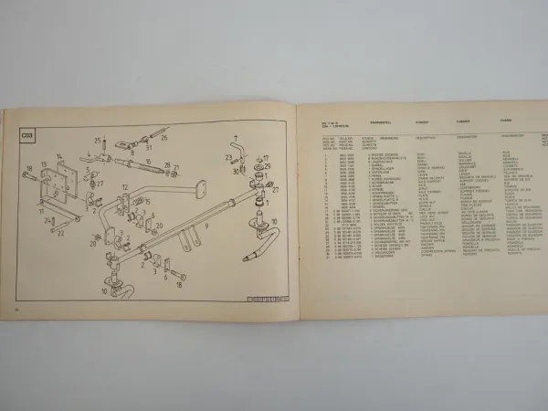 Deutz Fahr KS1.30 D DN Kreiselschwader Ersatzteilliste Spare Parts List 1985