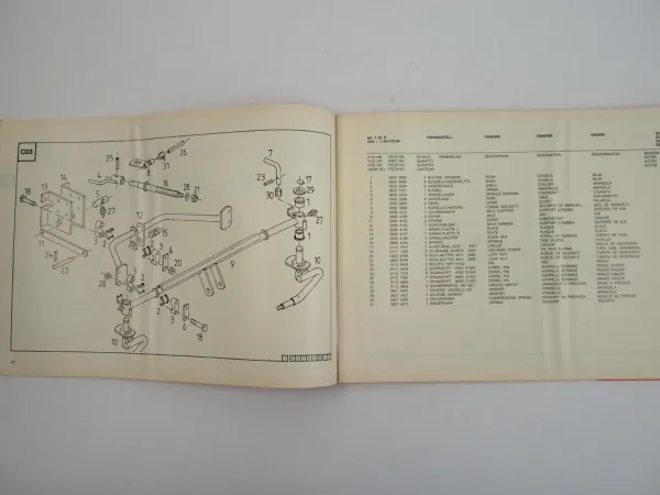 Deutz Fahr KS1.30 D DN Kreiselschwader Ersatzteilliste Spare Parts List 1988