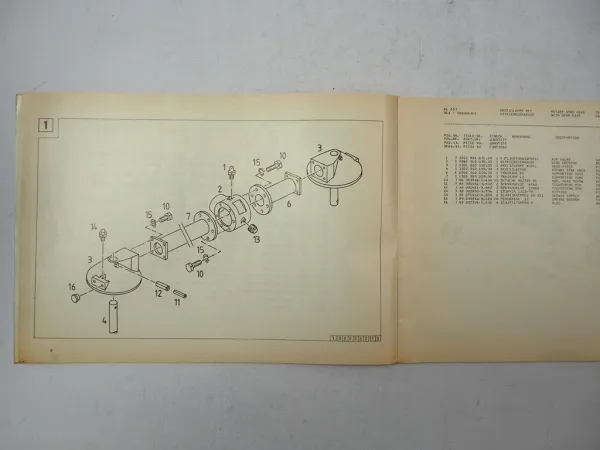 Deutz Fahr KS200 Kreiselschwader Ersatzteilliste Spare Parts List 1980