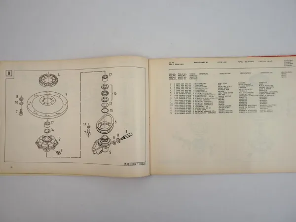 Deutz Fahr KS90 KS90DN Kreiselschwader Ersatzteilliste Spare Parts List 1980