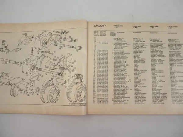Deutz Fahr M 1300 1302 1320 1322 Hydromat Mähdrescher Ersatzteilliste 1984