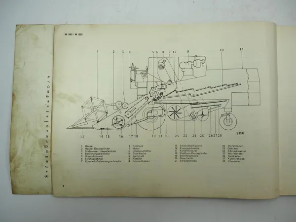 Deutz Fahr M1102 M1202 Mähdrescher Ersatzteilliste Spare Parts List 1977