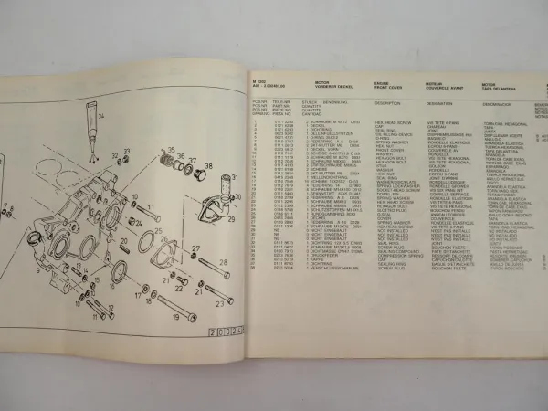 Deutz Fahr M1202 Mähdrescher Ersatzteilliste Spara Parts List 1995