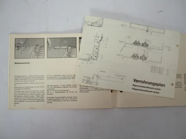 Deutz Fahr RVM-H RSM-H Raps Mähwerk Betriebsanleitung Montage 1983