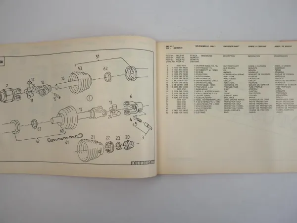 Deutz Fahr SM50F Scheibenmäher Ersatzteilliste Spare Parts List 1985