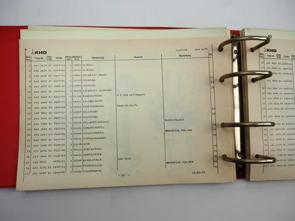 Deutz FL413 V R Dieselmotor Ersatzteilliste Teilenummernliste 1973 bis 1979