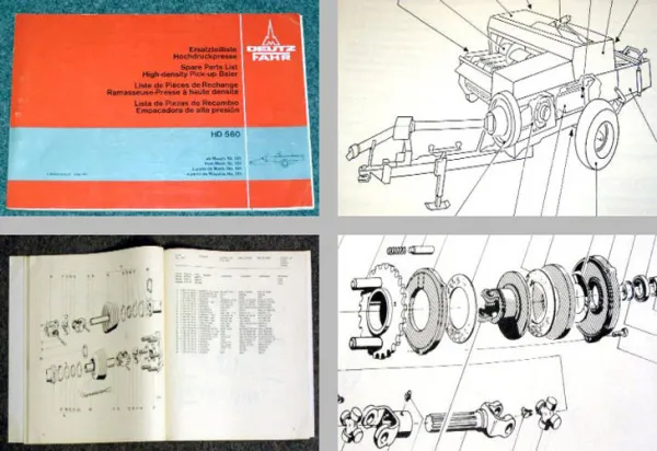 Deutz HD 560 Hochdruckpresse ab Nr 101 Ersatzteilliste 1979 Ersatzteilkatalog