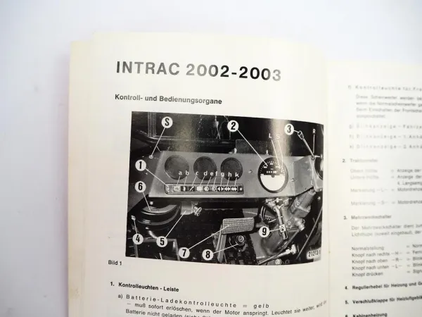 Deutz Intrac 2002 2003 Betriebsanleitung Wartung Schaltplan
