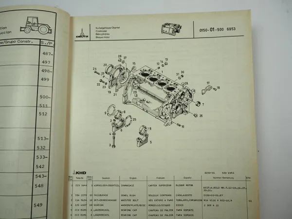 Deutz Intrac 2003 Traktor Ersatzteilliste Ersatzteilkatalog Spare Parts List 1977