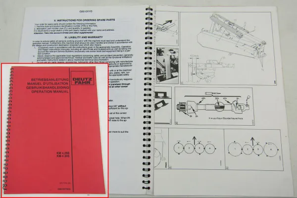 Deutz KM4.26S KM4.30S Mäher Betriebsanleitung Bedienung Operation Manual