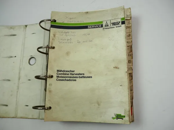 Deutz Topliner Powerliner Starliner Mähdrescher Technisches Handbuch 1996