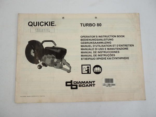 Diamant Boart Quickie Turbo 80 Trennschleifer Bedienungsanleitung 2000