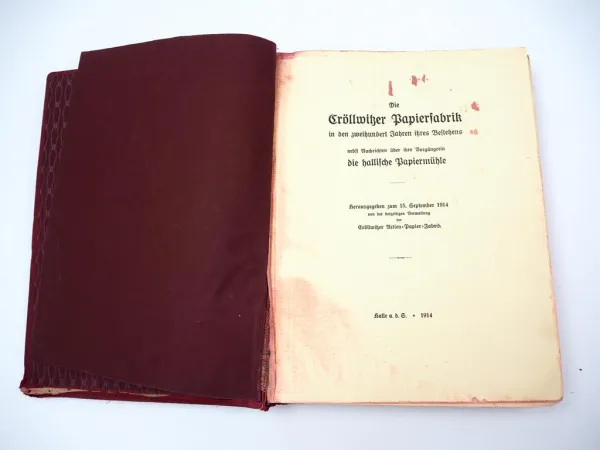 Die Cröllwitzer Papierfabrik Chronik Kröllwitz Halle Saale 1914