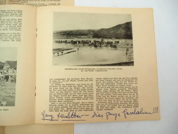 Die Sperrmauer ist getroffen Bericht Zerstörung Edertalsperre Waldeck 1950er J.