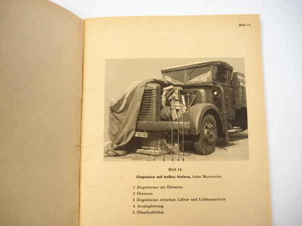 Dienstvorschrift Bildteil Winterbetrieb KFZ LKW Wartung Wehrmacht 1940er Jahre