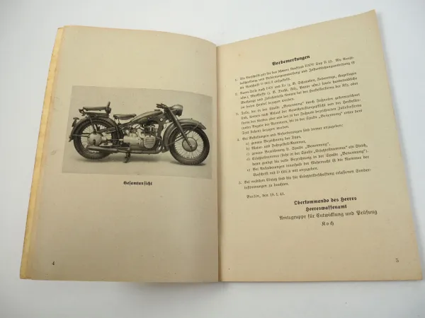 Dienstvorschrift D605/4 BMW R12 Kraftrad Ersatzteilliste Wehrmacht 1941
