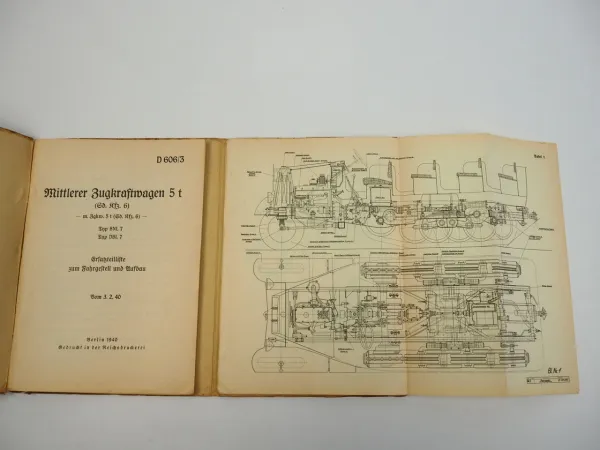Dienstvorschrift D606/3 Sd.Kfz 6 BNL DBL 7 Zugwagen 5 to Ersatzteilliste 1940