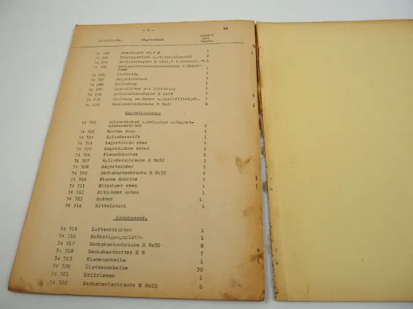 Dienstvorschrift D660/14 Sd.Kfz 11 Hkl 5 Borgward 3 to Zug Ersatzteilliste 1940
