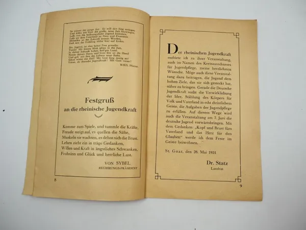 DJK Rheinisches Leichtathletik Treffen Oberwesel 1931 Rheinwacht Deutsche Jugendkraft