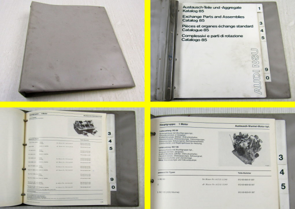 DKW Audi NSU Austausch Teile und Aggregate Katalog 85 Stand 1971