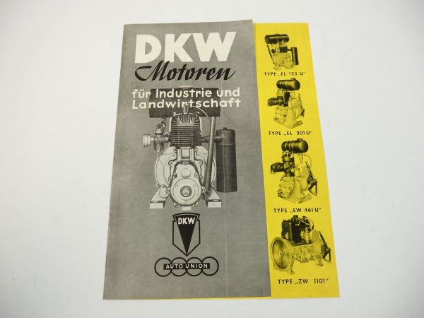 DKW Motoren für Industrie und Landwirtschaft EL EW ZW Prospekt 1930er Jahre