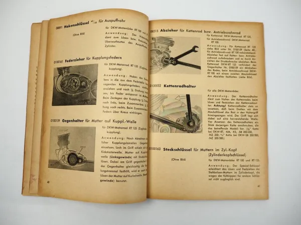 DKW Spezialwerkzeuge für DKW Wagen Motorrad Elektroanlagen Katalog Nr. 77