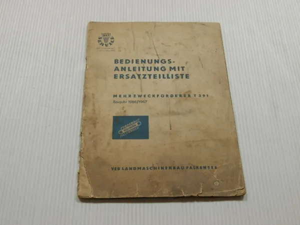 DLT T391 Mehrzweckförderer Bedienungsanleitung Ersatzteilliste 1966/67