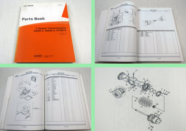 Doosan D50S-5 D60S-5 D70S-5 Lift Truck Stapler Spare Parts list Ersatzteilliste