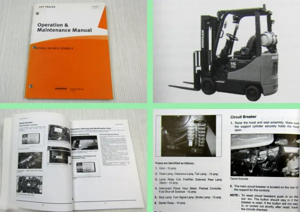 Doosan GC15S-5 GC18S-5 GC20SC-5 Lift Trucks Operation Maintenance Manual 2007