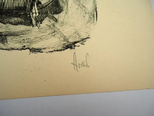 Druckgrafik Josef Arens Italienische U-Boote Deutsche Vorpostenboote La Pallice