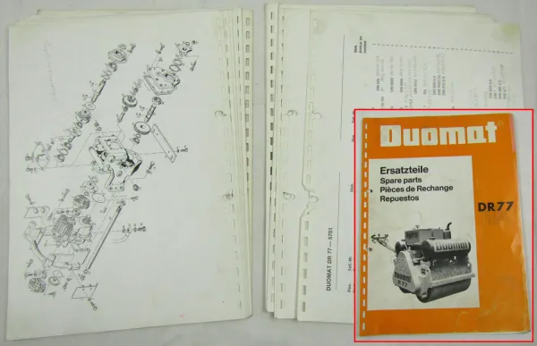 Duomat DR77 Walze Ersatzteilliste Parts List Lista de repuestos 5/1978