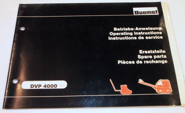 Duomat DVP4000 Betriebsanleitung Ersatzteilliste Operating instructions Parts