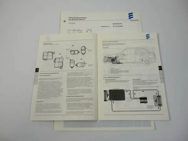 Eberspächer Hydronic B4W SC Wasserheizgerät Betriebsanleitung Einbau 01/1997