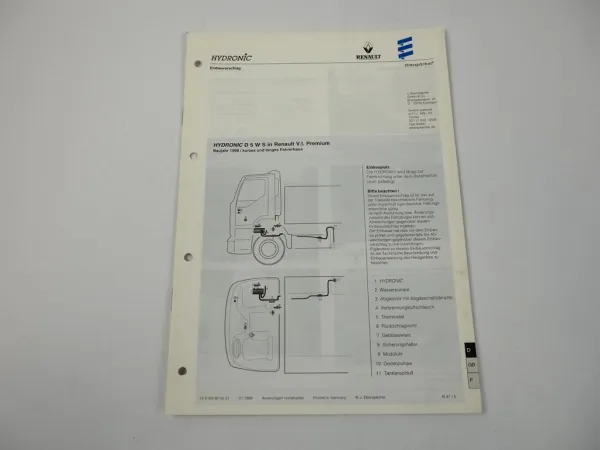 Eberspächer Hydronic D5WS Wasserheizgerät Einbau in Renault Premium BJ 1998