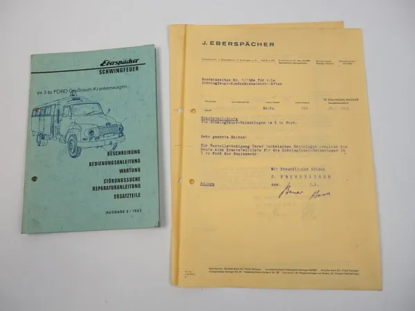 Eberspächer Schwingfeuer Heizung im Ford FK 3000 Krankenwagen Bedienung ETL 1962