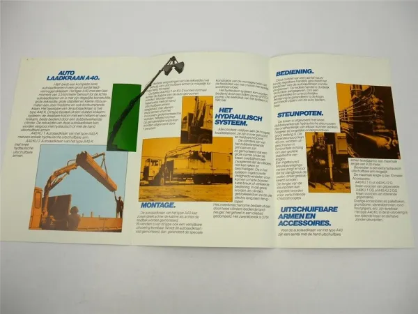 Edbro HMF A40 Ladekran für LKW Prospekt 1970er Jahre Niederlande