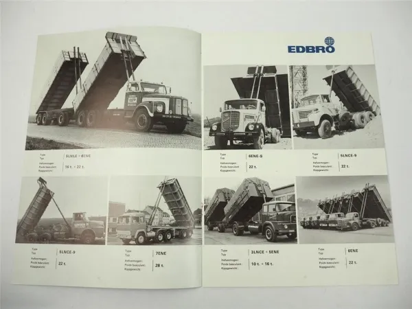 Edbro Kippanlagen für LKW Scania DAF Mercedes Kipper Prospekt 1970er J. Holland