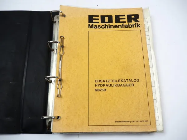 Eder M 825 B Hydraulikbagger Ersatzteilliste Ersatzteilkatalog 1988