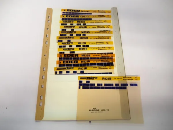Eder M R 805 805B 815 815LC 825B Bagger Ersatzteilliste Microfich 1991/94