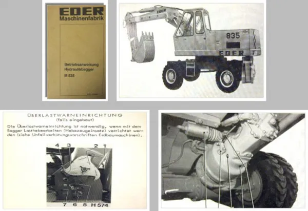 Eder M835 Hydraulikbagger Betriebsanleitung Wartung Bedienung