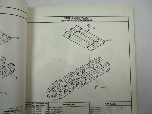 Eder R 825 B Hydraulikbagger Kettenbagger Ersatzteilliste Ersatzteilkatalog ca. 1988