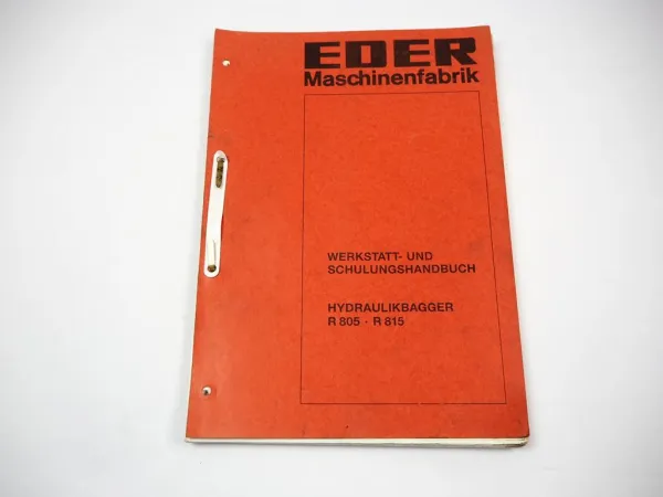 Eder R805 R815 Raupenbagger Werkstatthandbuch Schulungshandbuch