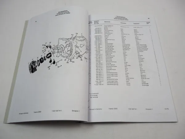 Eicher 3253 Königstiger 74 Ersatzteilliste Teilekatalog Parts Book